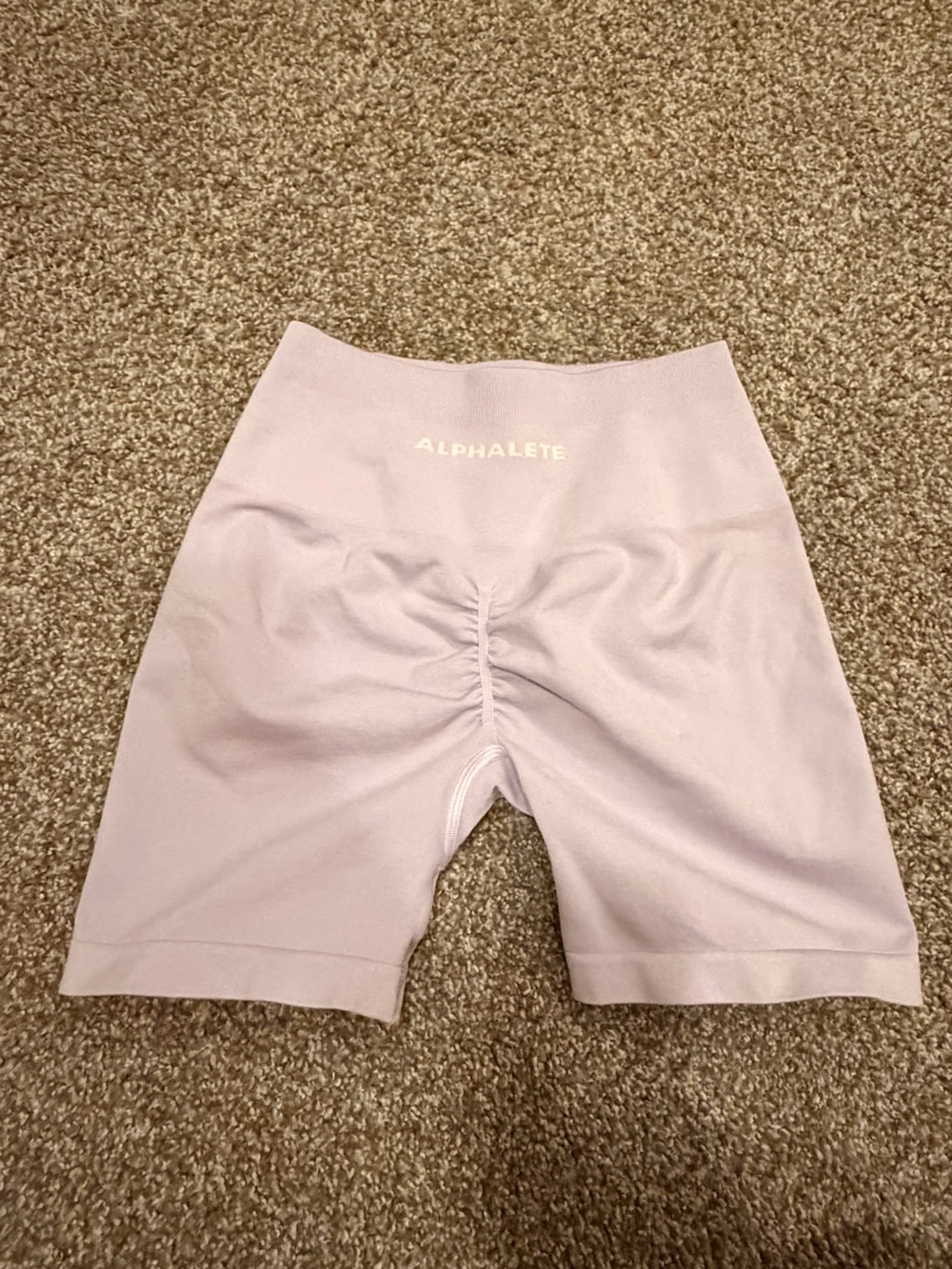 Alphalete Lavender High-Waisted Scrunch-Back Biker Shorts